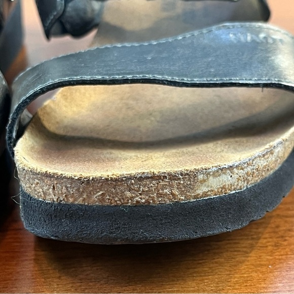 NAOT Leather Metallic Bronze Strappy Sandals Cork Made is Israel Sz 8 Rhinestone - Picture 12 of 14